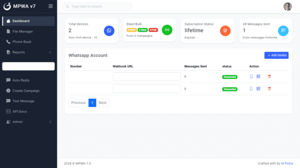 MPWA Gateway Multi Device v7.0